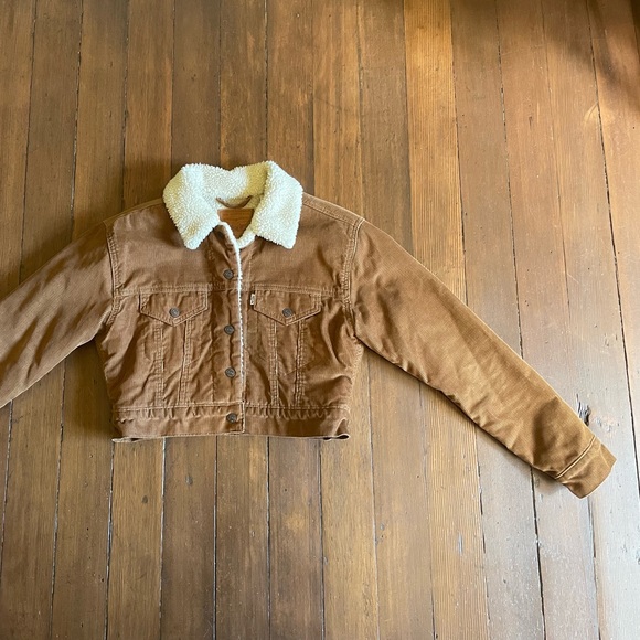 Levi’s cropped corduroy jacket with faux sheepskin lining - Picture 2 of 8